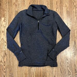 Lululemon Kanto Catch Me 1/2 Zip Size 12 Heathered Gray Herringbone Pullover Run